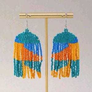 Beaded Color Block Earrings